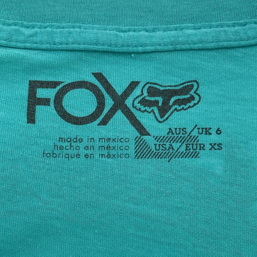 Fox Racing Baby Tee Womens XS Y2K Stretch Motocore Skater Retro Grunge Tattoo - Picture 7 of 11